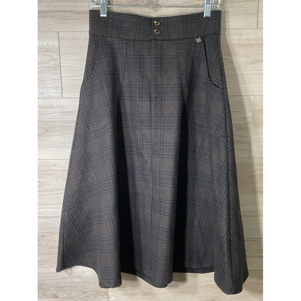 Dark Academia Vintage Preppy Grunge Gothic Librarian Classic Plaid Midi Skirt M